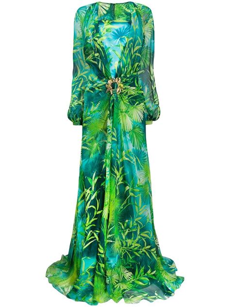 green jungle versace dress.